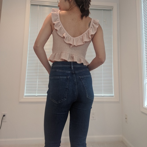 [3 for $25] Knit Ruffled Crop Top - Picture 2 of 3